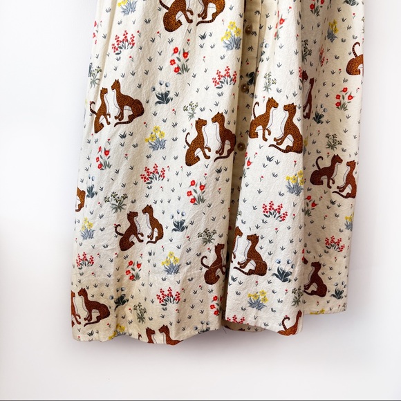 **RARE** NWOT Rhode Yellow Cutout Dress Meadow Animal Print Long Sleeves - Picture 5 of 11